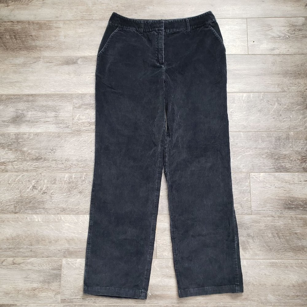 Talbots Black Straight-Leg Corduroy Pants